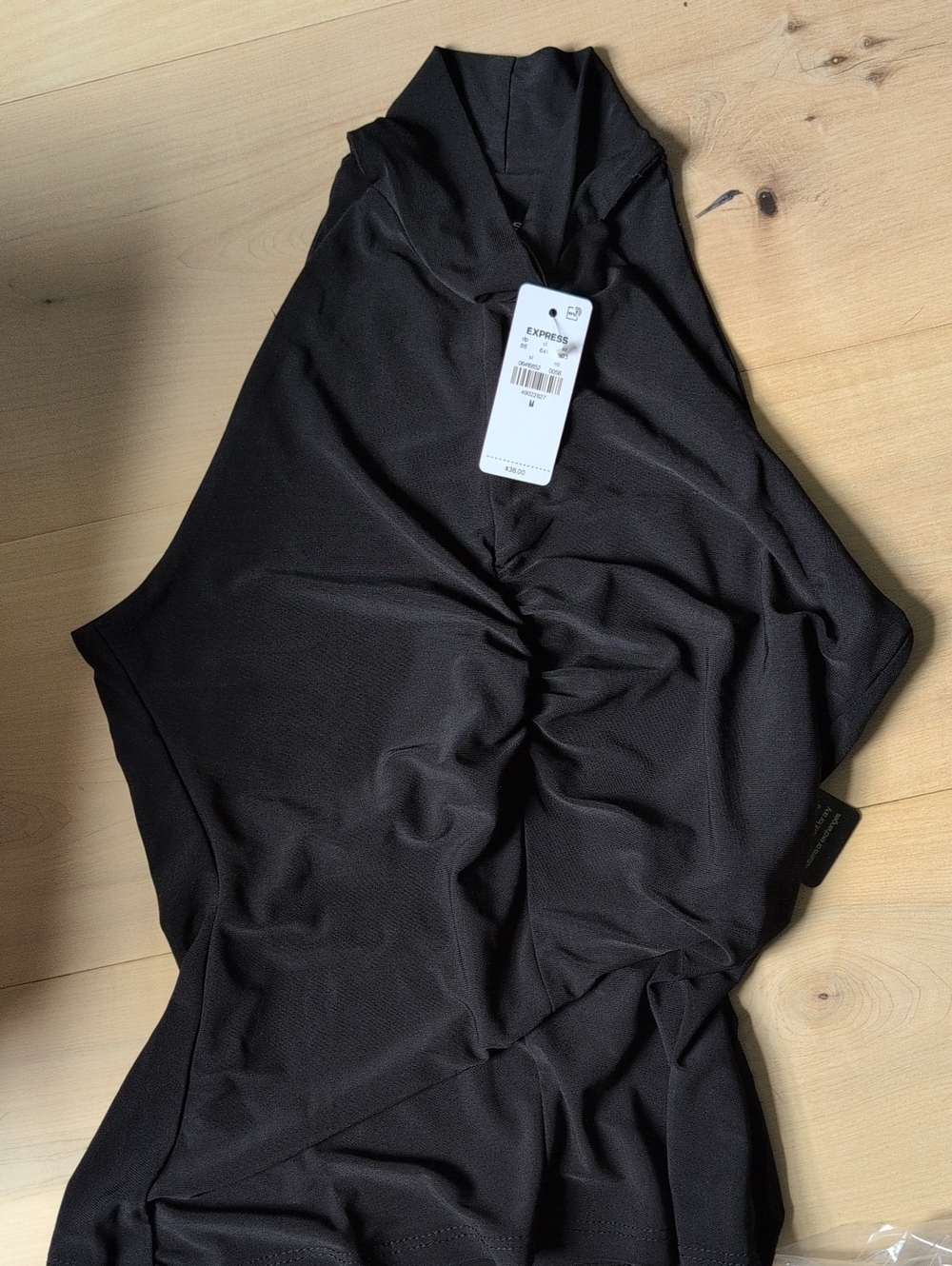 Express Women's Mock Halter Neck Ruched Tank Top